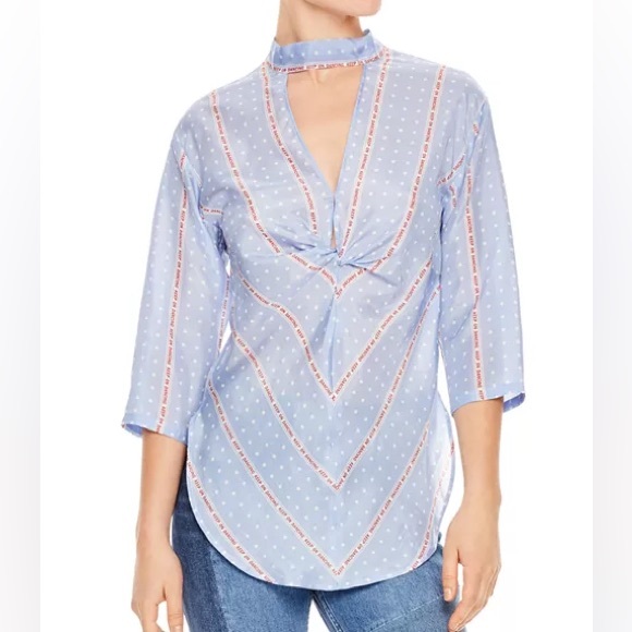 Sandro Chayma Printed Silk Top - Picture 4 of 6